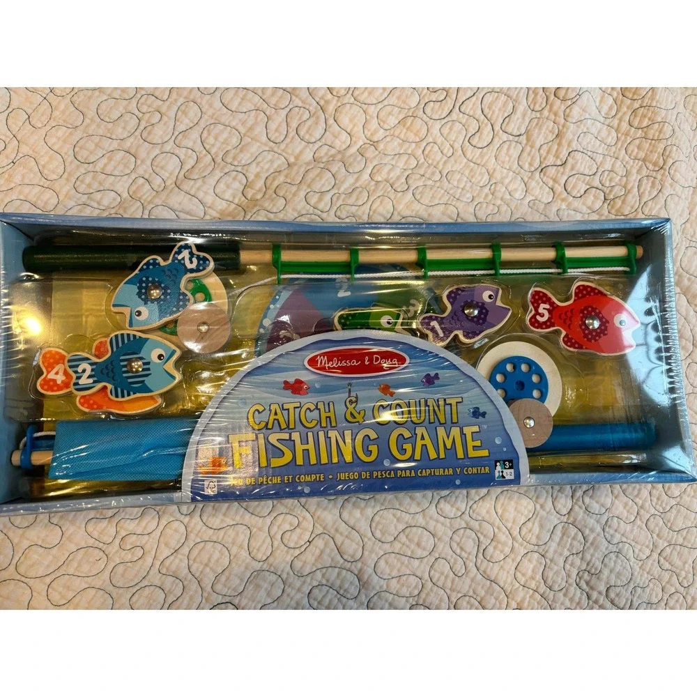 Melissa & Doug Catch & Count Magnetic Fishing Game Wooden Toy Set